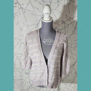 Free People Lavender Striped Oversized Rabbit Moon Cardigan